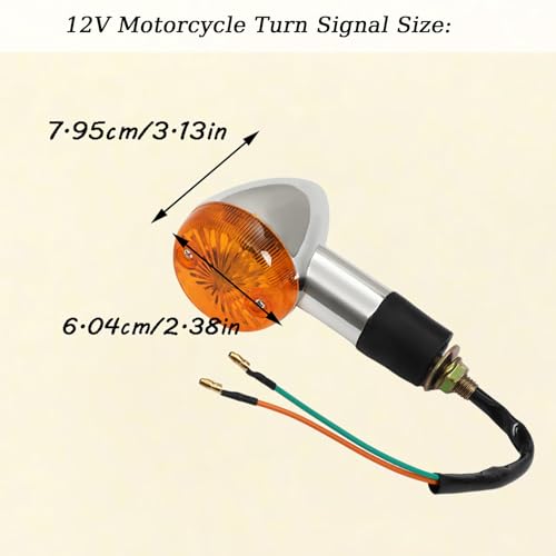 RainMan S 2 Pack Motorcycle Front Rear turn Signal Blinker Indicator Light Replacement for Honda Yamaha Kawasaki Suzuki Amber Chrome, Does not apply - Thumbnail 7