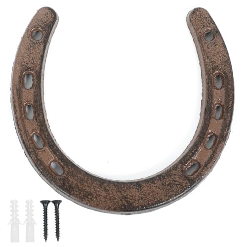 Parceria Cast Iron Horseshoe Wall Decor, Rustic Antique Metal Medium