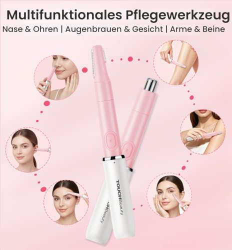 Nasenhaarschneider Augenbrauentrimmer,TOUCHBeauty Professionelles wasserfestes Nasenhaartrimmer...