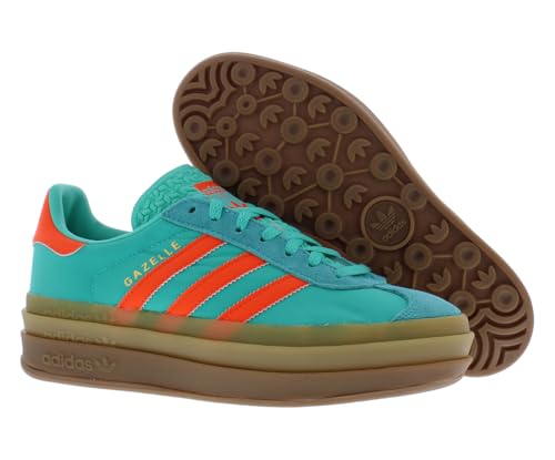 Image of adidas Gazelle Bold Womens Shoes Size 6.5, Color: Mint Rush /Impact Orange /Mint Rush-Green