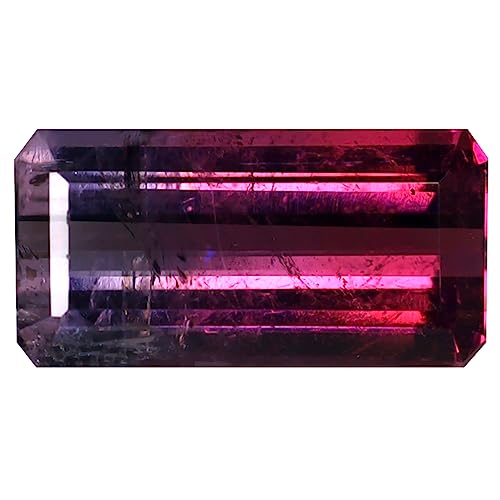 Tourmaline pastèque non chauffée de 2.78 ct, octogone rare pour haute joaillerie