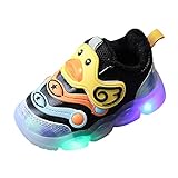 IQYU Kinder Flache Schuhe Einzelne Schuhe LED Leuchtende Blinkende Sneaker Jungen Mädchen Sport Lauf Turnschuhe Freizeitschuhe Baby Blink Schuhe Outdoor Rutschfest Boardschuhe Kinder Schuhe
