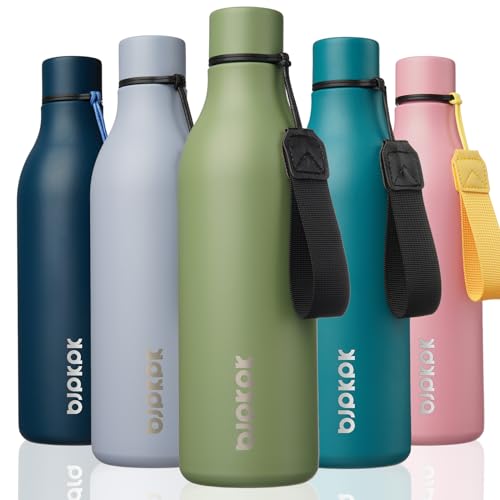 BJPKPK 25oz Insulated Water Bottle, Stainless Steel Bottle with Carry Strap