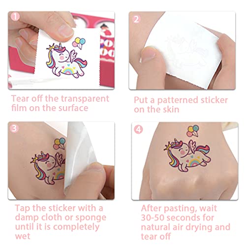 Einhorn Tattoo 10 Blätter, Geschenke für Mädchen ab 5 6 7 8 9 Jahre, Leucht Kindertattoos Mitgebsel Kindergeburtstag, Glitzertattoos Spielzeug, Schultüte Füllung, Einschulung Mädchen, Schulanfang Deko