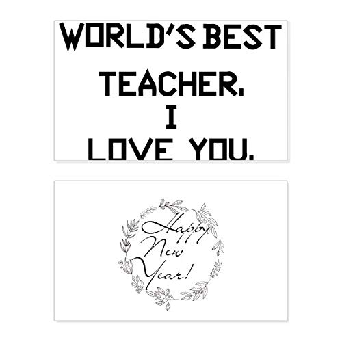 Tarjeta de Año Nuevo con frase I Love You World Best Deskmate como recuerdo de pareja