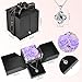 2 Preserved Rose Gift for Women - Eternal Rose with I Love You Necklace - Romantic Birthday Gifts for Girlfriend Mom Her Wife Grandma on Valentines Mothers Day Anniversary Christmas-Light Purple