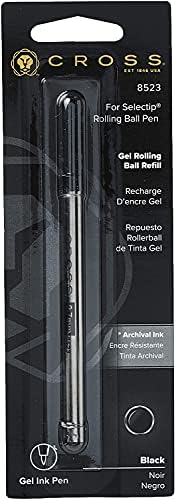Cross 8523 Original Refill for Gel Ink Rollerball Pen, Medium Point, Suitable For Selectip Pens, 1 Pack, Black
