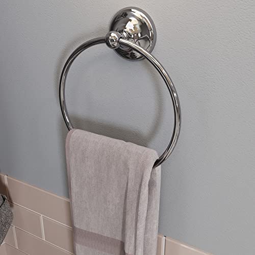 Image of Croydex Flexi-Fix Grosvenor Chrome Easy to Fit Towel Ring, QM701541