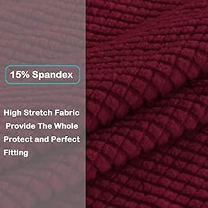 Turquoize stretch sofa slipcover loveseat cover couch covers for 2 cushion couch 1 piece sofa slipcover for living room with jacquard fabric and elastic bottom furniture protectorloveseat burgundy  urban country home decor