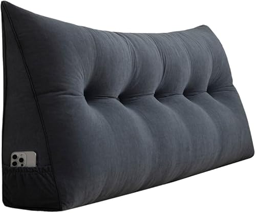 Miniatura 8 de Almohada grande para cabecero, almohada de cuña, almohada de lectura, almohada triangular para sentarse en la cama, respaldo, soporte de