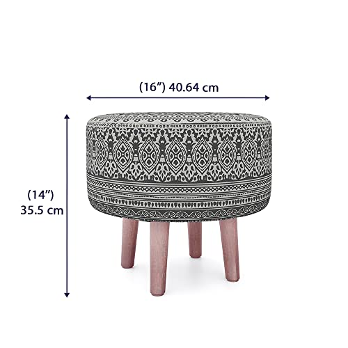 Image of Wakefit Tulum Printed Ottoman (Eva Grey)