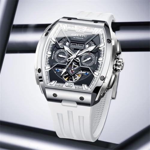 Image of OLEVS Luxury Watches for Men Black Mechanical Wrist Watch Self Winding Automatic Tourbillon Watches Skeleton Waterproof Mens Wrist Watch
