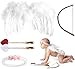 Baby Wings, Newborn Baby Lovely White Feather Angel Wings with Headband Bow Swords Infant Cupid Costume Photo Prop Outfit Easter April Fools Day Gift