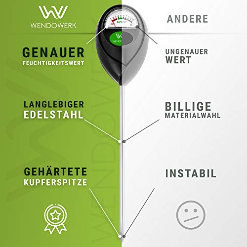 WENDOWERK® 2 Stück Extra Langer Boden Feuchtigkeitsmesser für Pflanzen 40CM [Schwarz/Schwarz] - Ohne Batterien - Verbessertes… – Ansicht 3