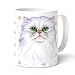 Produktbild PERSIAN WHITE (76) - Kaffeebecher. Tasse mit Katze, Miezekatze, Kater Abbildung. Tasse mit lustigen Spruch und schöner Grafik. Becher. Teekanne. Prakisches Geschenk.