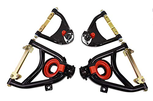 A-Team Performance Tubular Control Arms Set Heavy Duty Upper And Lower Full Size Compatible With Chevrolet Chevy Bel Air 1955-1957 Tri5