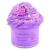 Purple Grapes Butter Slime, Stress Relief Scented Slime Toy for Girls Boys, Non-Sticky, Party Favors, Prize, School Education, Birthday Gifts(7oz 200ML)