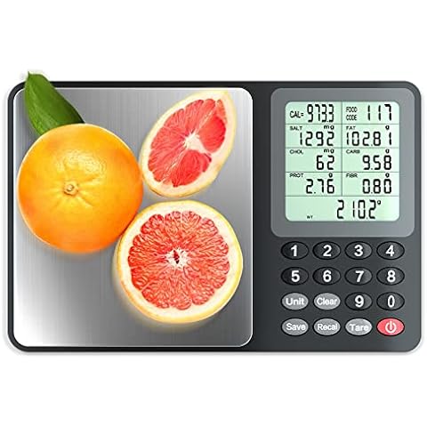 Fuzion Nutrition Food Scale, Digital Food Scale for Weight Loss, Calculating Food Facts, Macro, Calorie, Meal Prep, Portion Control, Stainless Steel Cover