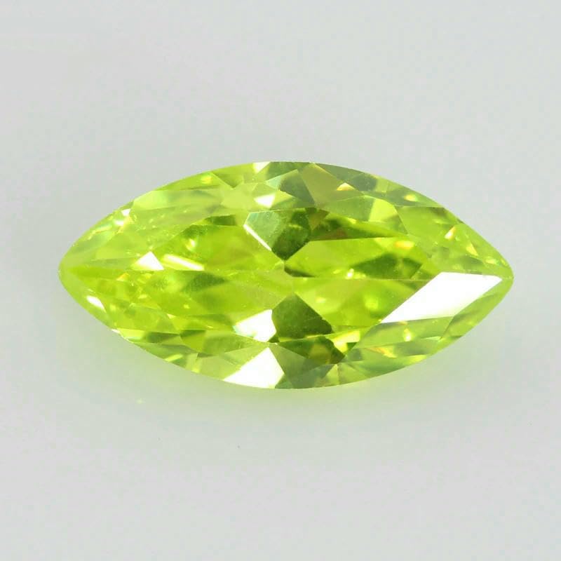 Cuentas sueltas de circonita cúbica multicolor con corte brillante, forma marquesa 5A, para joyería - verde-cz - 7 x 14 mm (50 unidades)