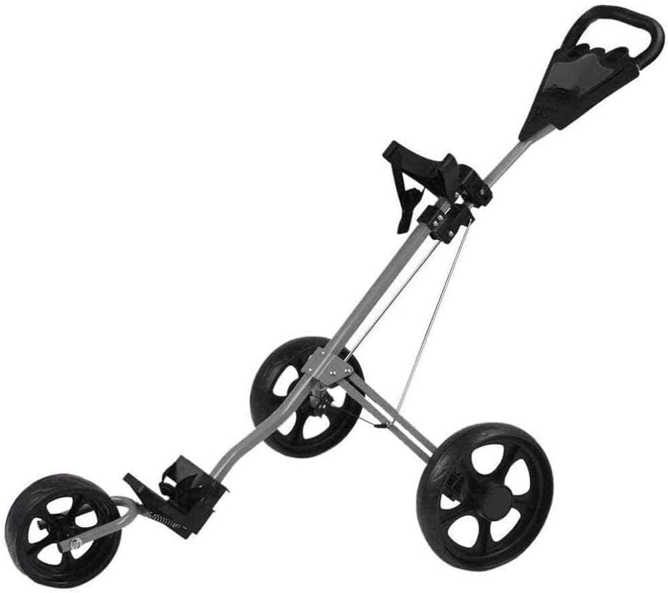 Carrello da golf Carrello da golf Carrello a mano pieghevole a 3 ruote Carrello da golf facile da spingere e tirare Carrello da golf con porta segnapunti Carrello da golf ad apertura e chiusura rapida