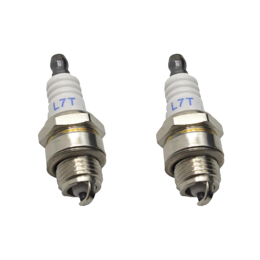 Bujía L7T/BPMR7A, 2 uds., Compatible con piezas de herramientas de jardín, cortacésped de motosierra para número de pieza L7T BPMR7A