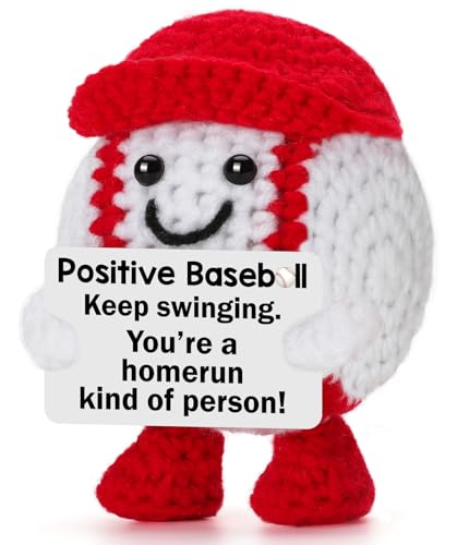 BuiltFit Baseball Gifts for Teen Boys - Positive Crochet Baseball Gift for Men Him College Student, Inspirational Support Birthday Graduation Gift for Son Nephew Brother Kids