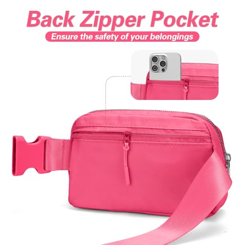 Image of JSJ Mini Fanny Pack for Women & Men,Valentines Day Gifts for Girls Teens Kids Daughter Sister Her,Trendy Stuff Crossbody Bags Cute Everywhere Belt Bags.(Pink Glow)