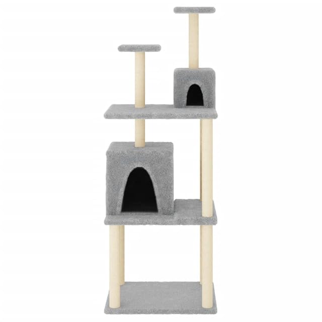 Foto 5 de 6 de vidaXL Rascador para Gatos con Postes de sisal Gris Claro 167 cm