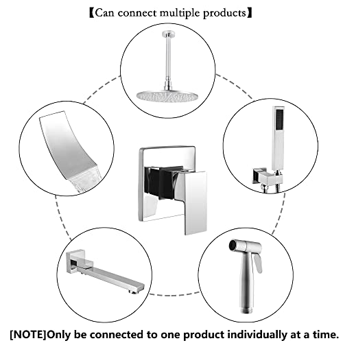 Shower Mixer Valves Wall Mount Bathroom Copper Faucet Shower Mixer Fixtures Rough In Valve And Trim Kit, Dr Faucet Polished Chrome #TOP5