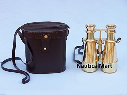 NauticalMart Captain's Solid Brass Binoculars 6"