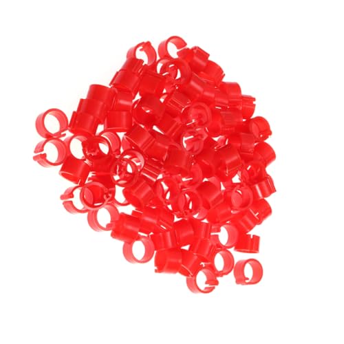 Kisangel 100piezas Anillos Identificación Aves Colores Rojos Ecoseguro Fácil Poner Quitar
