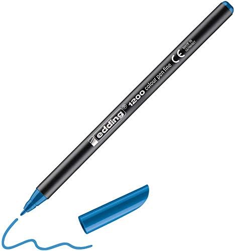 edding 1200 Colour Pen Fine - Black - 1 Pen - Round Tip 1 mm - Felt-Tip Pen for Drawing and Writing - for School or Mandala