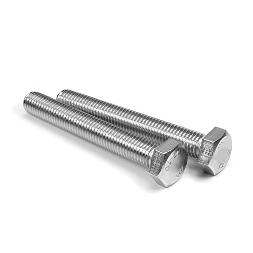 Image of Heyiarbeit M14 Hex Bolt M14-2 x 100mm UNC Hex Head Screw Bolts 304 Stainless Steel Fully Threaded Hex Tap Bolts 2pcs