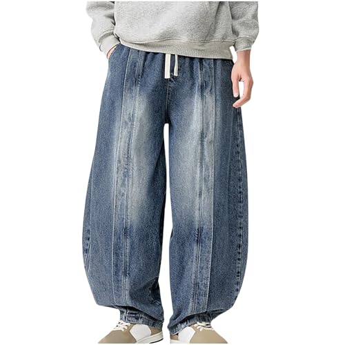 Mens Denim Pants for Man Medieval Harem Western Flare Wide Leg Summer Fall Pants 2025