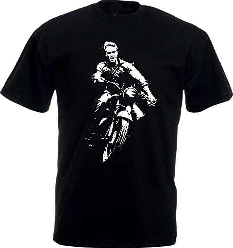 Steve Mcqueen The Great Escape T-Shirt Brit Film Men's Fashion T-Shirt Black L