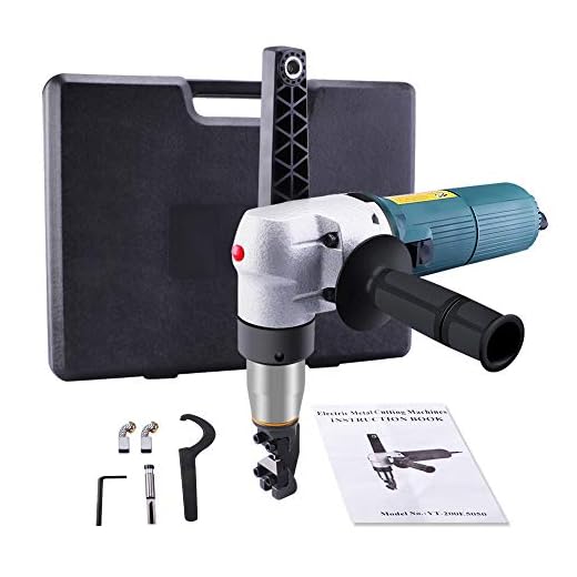 Electric Metal Nibbler, ZFE Electric Sheet Steel Nibbler Metal Shear with High Speed Rotor for Cutting Stainless Steel, Aluminium, Plastic