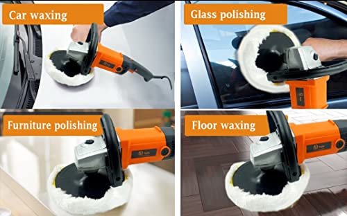 Image of VOLTZ VZ-CP1600 Electric Hand Polisher 1600W Car Polisher, 6 Variable Speed Car Buffer 600-3000RPM,D Shape Handle Home Appliance, Furniture, Car & Boat Detailing (2Pcs Sponge & 1Pcs Woolen Pad)