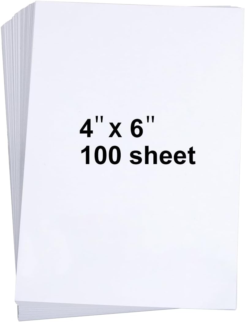 SUMERX 100 Pieces 4" X 6" White Cardstock, Heavyweight Cardstock Sheets Blank Invitation Paper Greeting Cards Printable, 74lb Cover 200 GSM/White