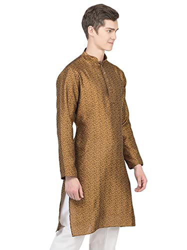 Image of SG LEMAN Knee Length Solid Kurta for Men | Silk | Long Sleeve | Ethnic Wear for Men | Party and Weeding wear Kurta