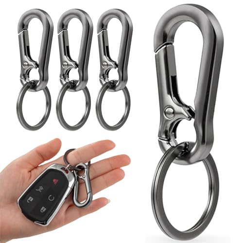 4 Pack Metal Keychain Key Rings,Keyring Clip,Zinc Alloy Cara