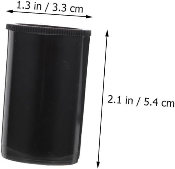 KICHOUSE 10Pcs Black Plastic Film Canisters with Caps for Camera Storage