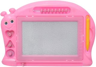 لوحة رسم وكتابة مغناطيسية بلاستيكية قابلة للمسح، مزودة بأنشطة تعليمية إبداعية للأطفال، بمقاس 20×25 سم، باللون الوردي