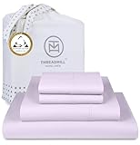 Threadmill Egyptian Cotton Queen Sheet Set | 100% Certified Egyptian Cotton Sheets for Queen Size Bed | Queen Bed Sheets Set with Snug Fit 16' Deep Pocket | Soft Cooling Sateen Bedding Set | Lilac