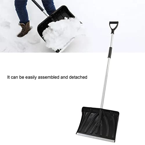 Wide Snow Shovel with D-Shaped Handle,17.7in Large Capacity Detachable Emergency Snow Shovel for Quick Snow Removal