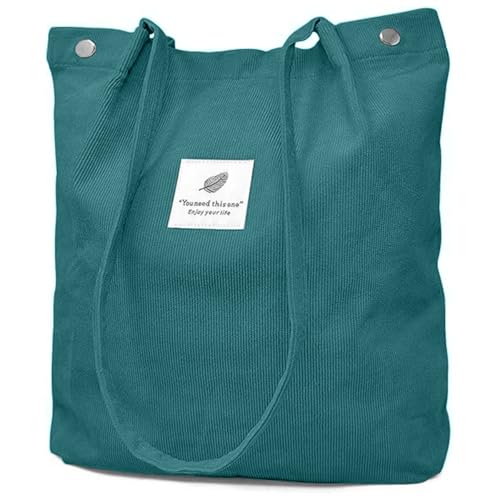 Image of Lyrovo Women Corduroy Shoulder Tote Bag for Work Beach Travel and Shopping Grocery