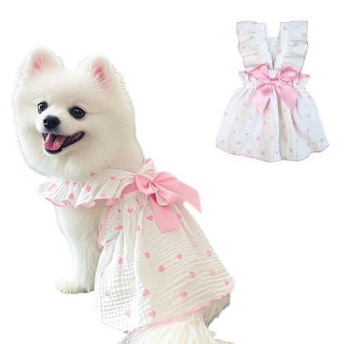 DICOCO 犬 服 犬服 ワンピース 春夏 通気 お姫様 ドレス スカート 袖なし 薄手 軽量 小型犬 猫 ペット服 犬の服 猫の服 小型犬 中型犬 洋服 脱毛保護(ピンク*1,2XL)