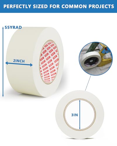 Image of SWRT Masking Tape 2 Inch x 55 Yards, Masking Tape Bulk 10 Rolls (550 Yards Total), White Masking Tape for Painting, Fuse & Perler Beads Art Craft, Clean Removal