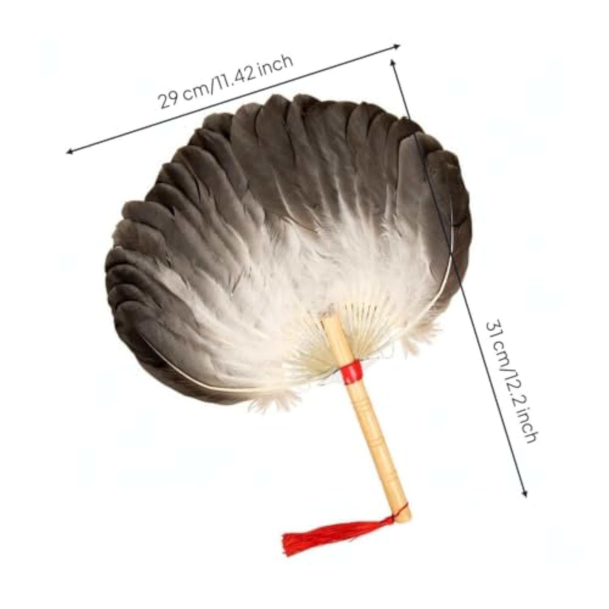 Chinese Style Feather Fan with Bamboo Handle, Decorative Accessory