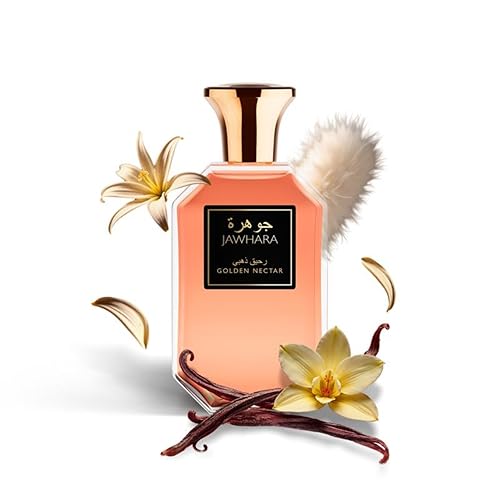 Jawhara Collection Golden Nectar Unisex Eau de Parfum, weißer Amber-Duft mit sanften Noten von Ylang-Ylang und Vanilleblüten, langanhaltender Duft für jeden Anlass, 100 ml