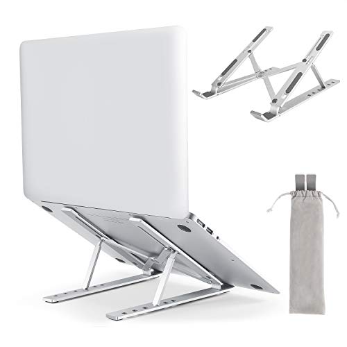 ノートパソコン スタンド 折りたたみ pc スタンド コンパクト PCホルダー アルミ合金製 6段の高さ調節可能 姿勢改善 軽量 持ち運びに便利 収納簡単 優れた放熱性 安定性 滑り止め付き タブレットPCスタンド ラップトップスタンド PC/iPad/Macbook/Macbook Pro 等10~17.3インチに対応